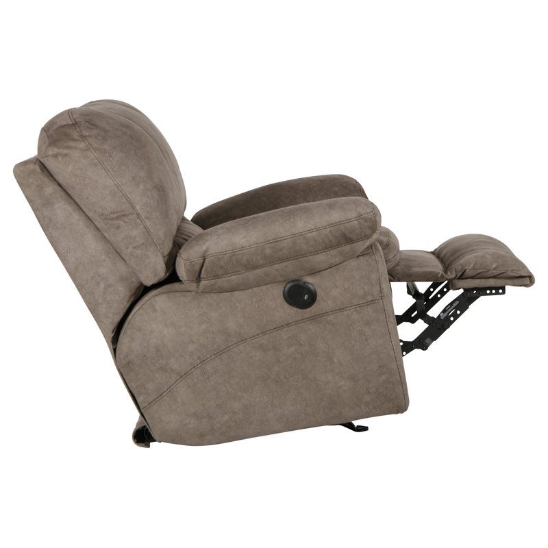Damales 46.5" Wide Standard Recliner, Portabella Polyester, Power