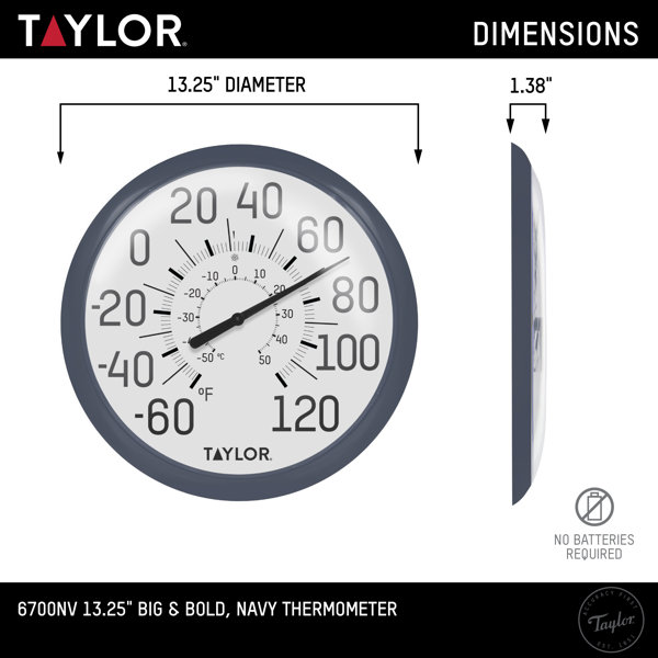 13.25 Big & Bold Dial Outdoor Thermometer