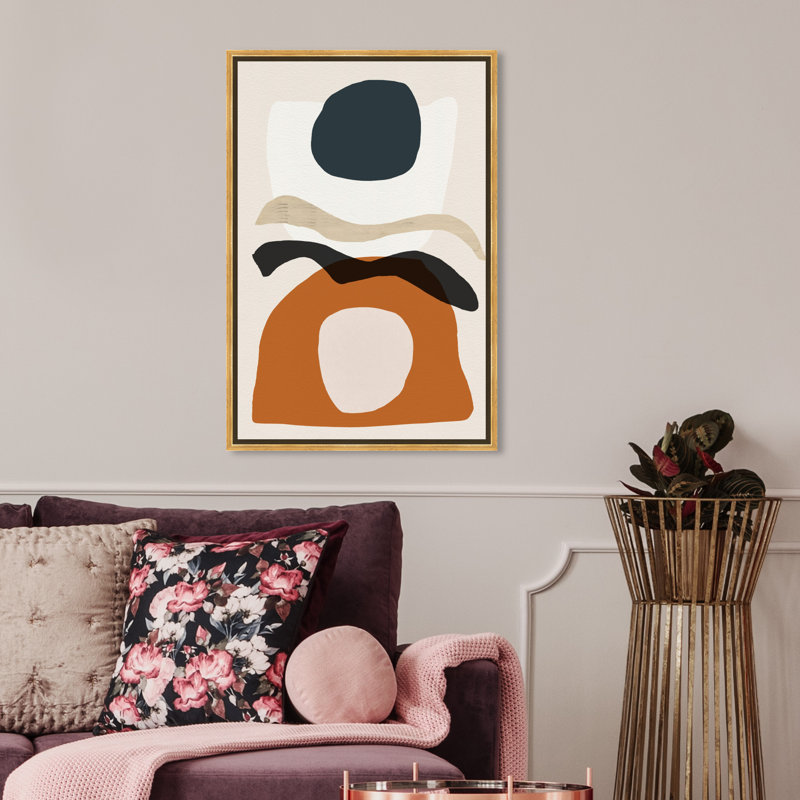 Abstrait La Afrique Meridionel - reproduction d'art sur toile, H 54 po x l 36 po x P 1,5 po, Encadrement doré