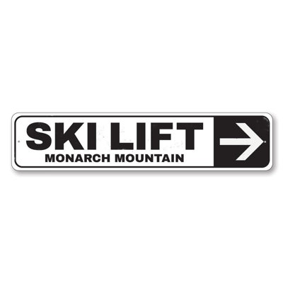 Ski Lift Arrow Aluminum Sign