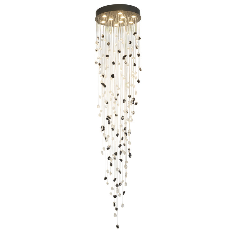 Holyn 9 - Light Dimmable Novelty Chandelier, Matte Black, 96" H x 22" W x 22" D