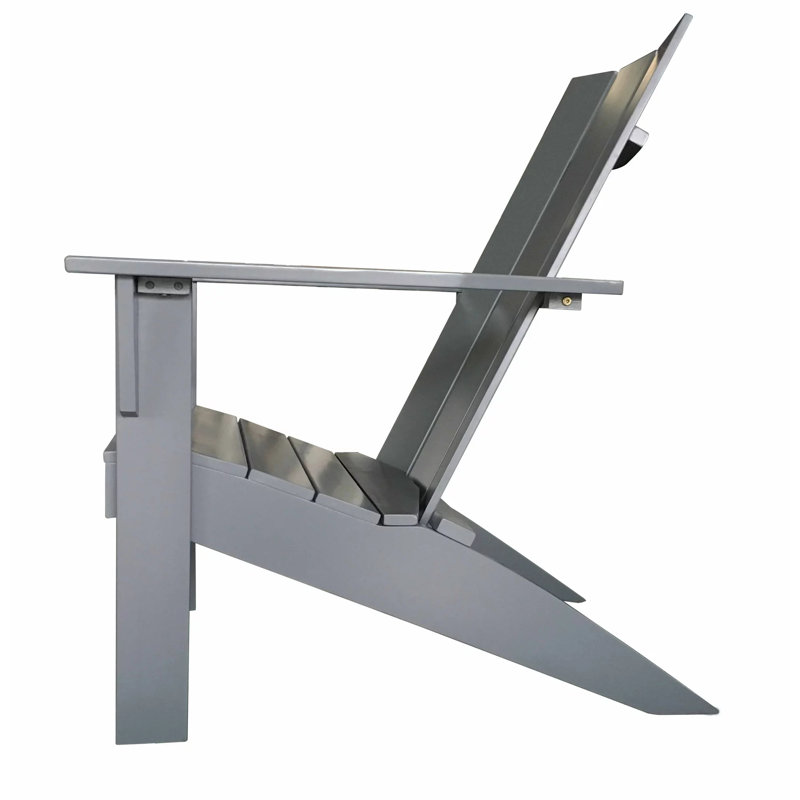 Aashis Wood Outdoor Lounge Chair, Gray
