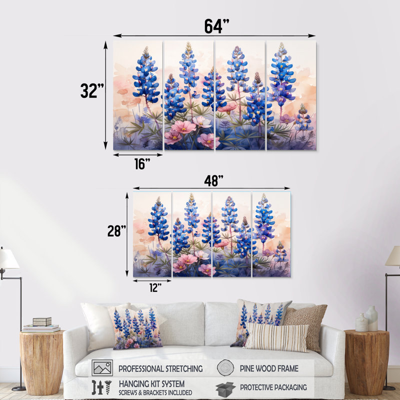 Ensemble de salon Blue Bonnets, H 32 po x l 64 po