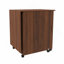 Table de couture pliante en noyer 4-en-1 avec roues verrouillables - Poste de travail multifonctionnel, table de bout, bureau d'ordinateur et rangement de cuisine avec tablettes, table de machine à coudre roulante pour appartements
