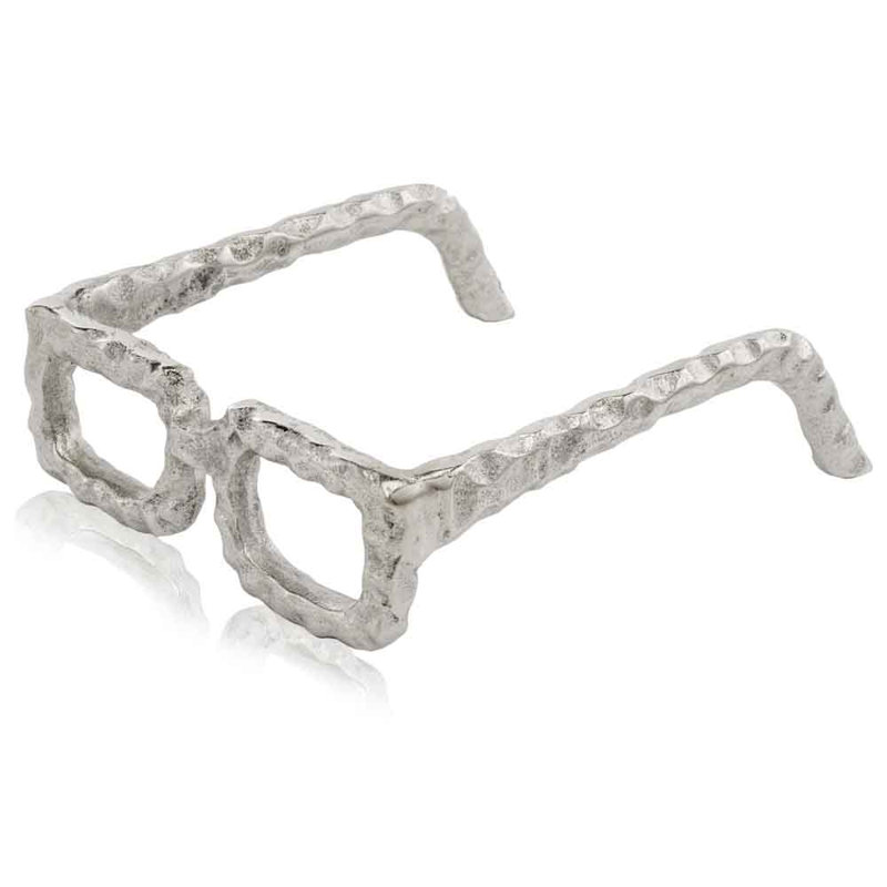Kohen 7" Silver Buffed Aluminum Decorative Eyeglasses Sculpture