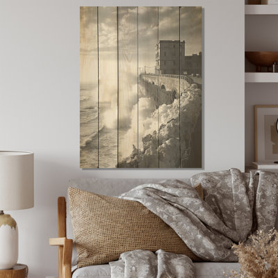 «Cuba Havava», paysage monochrome I - paysage cubique, art mural sur bois de pin naturel