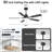 52'' 5-Blade Modern Black Ceiling Fan with Light, Remote Control, Reversible DC Motor & Dual-Finish Blades-1876469860