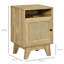 HOMCOM Rattan Bedside Table Nightstand with Storage Shelf Natural