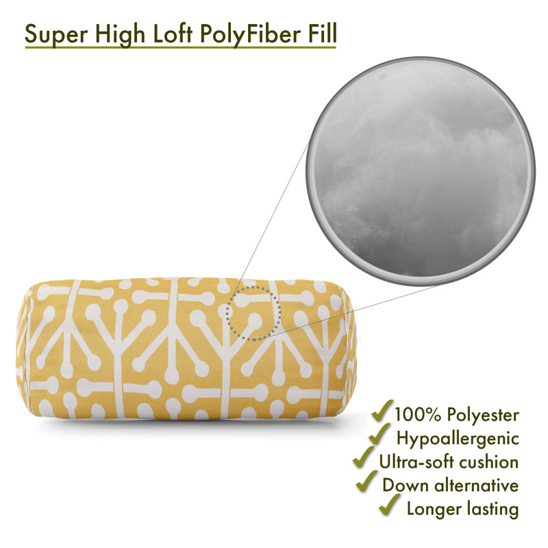 Aruba Geometric Outdoor Reversible Throw Pillow, Citrus, 8" x 18.5", Bolster