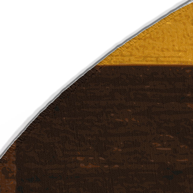 Tapis d'intérieur et d'extérieur à carreaux brun, Rond 5 pi