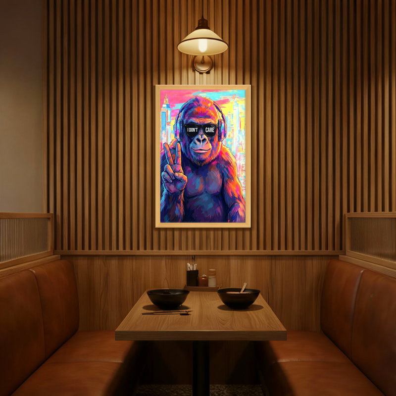 Animaux singe coloré avec casque et lunettes de soleil, H 24 po x l 16 po