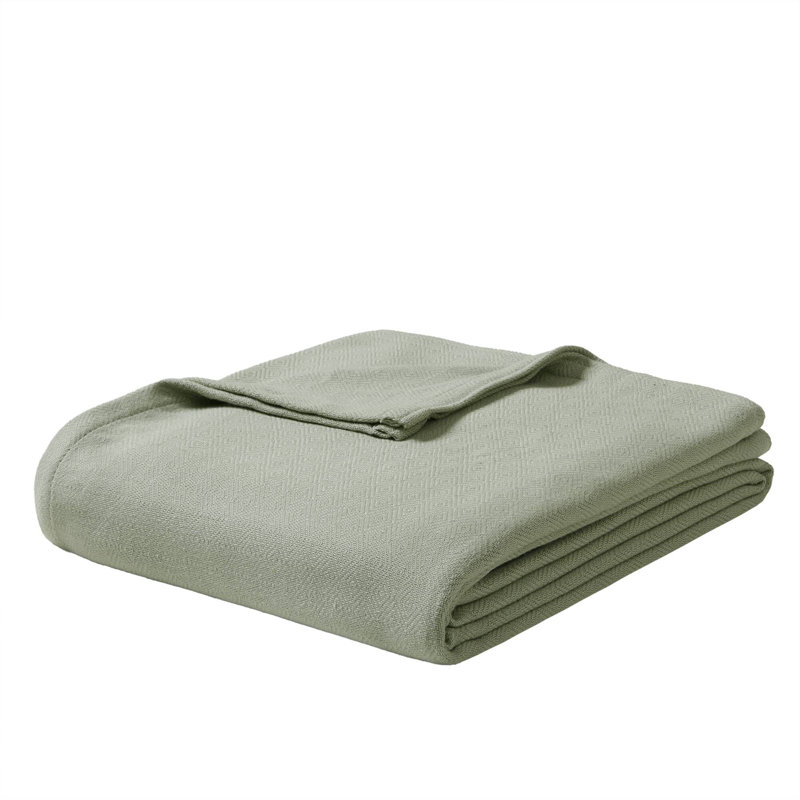 Couverture pour lit simple en rayonne de bambou, Vert sauge, Lit simple