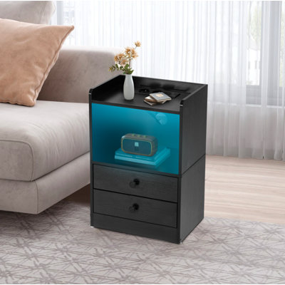 38cm W Manufactured Wood Bedside Table