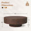Table basse ronde en bois massif de 31,5 po et 35 po - Motifs de tourbillons naturels uniques, conception élégante incurvée, centre de table fabriqué à la main-632982337-632982339