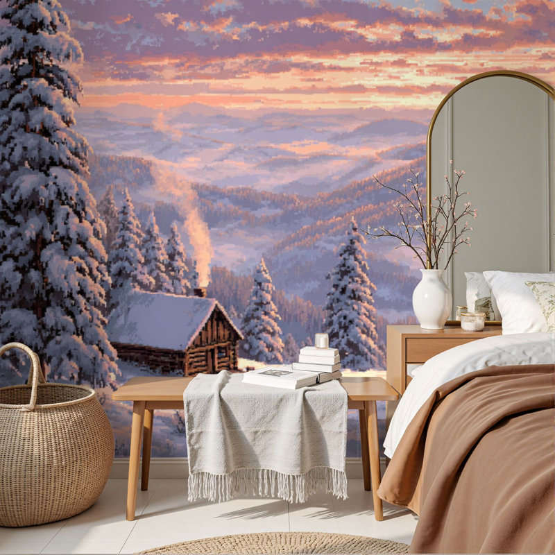 Papier peint adhésif pelez et collez Cozy Rustic Cabin