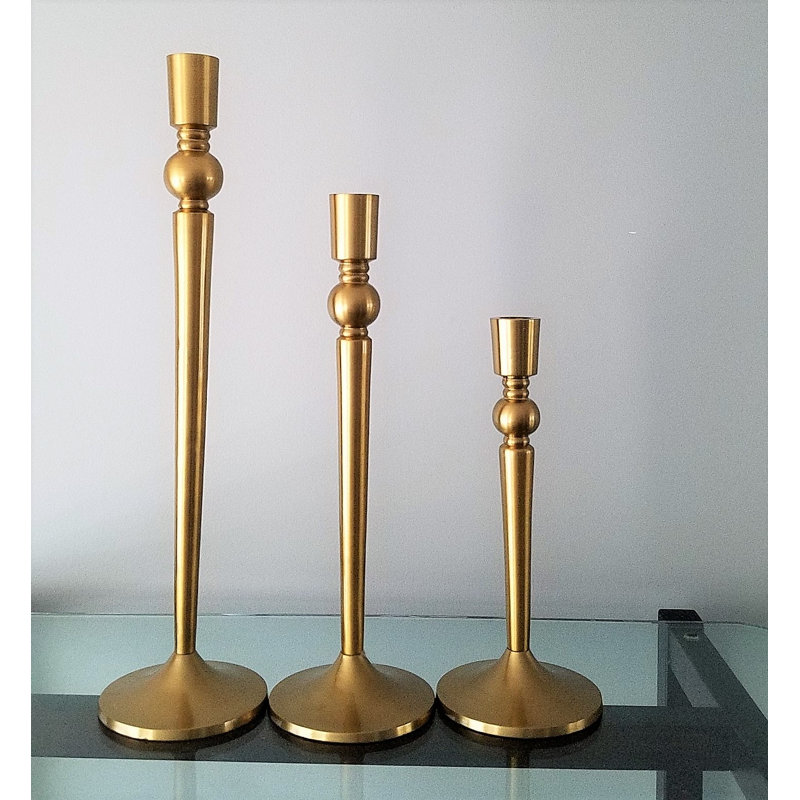 Anastasia Metal Tabletop Candlestick, 11" H x 4.75" W x 4.75" D