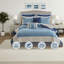 Ensemble de literie bleu marine, courtepointe en microfibre avec coussins décoratifs, style traditionnel