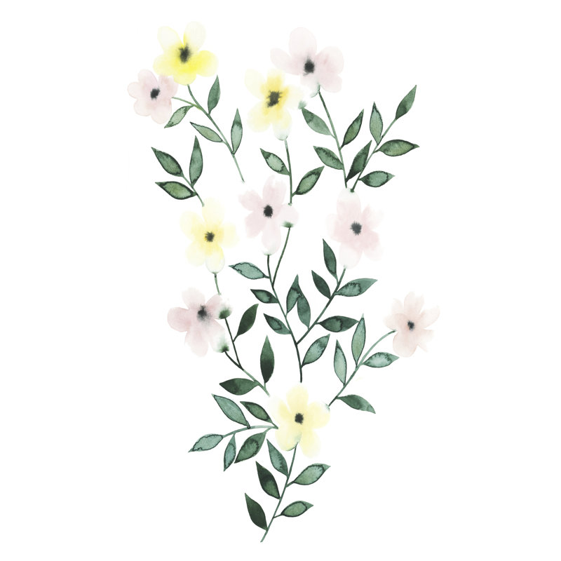 Trellis Flowers I - Wrapped Canvas Print, 46cm H x 30cm W x 3.8cm D
