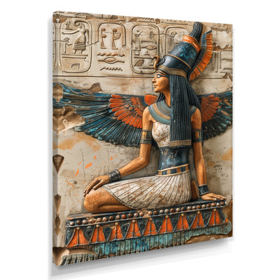 Bleu et beige déesse égyptienne IV - Égypte, salon d'art mural