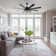 72" Modern Large Ceiling Fan w LED Light, 8 Wood Blades and Quiet DC Reversiable Motor w 6 Speeds, Remote Control