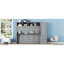 Lit double gris, configuration murale multifonctionnelle, L 107,5 po x l 58 po, H 72 po