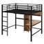 Lit mezzanine avec bureau en L et tablettes