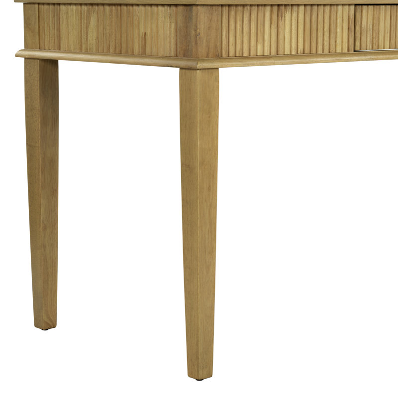 Shelbie 1 Drawer Reeded Desk, Greige Oak