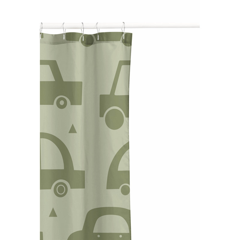 Driveway Match Ultra-Thin Lightweight Shower Curtain, Light Green