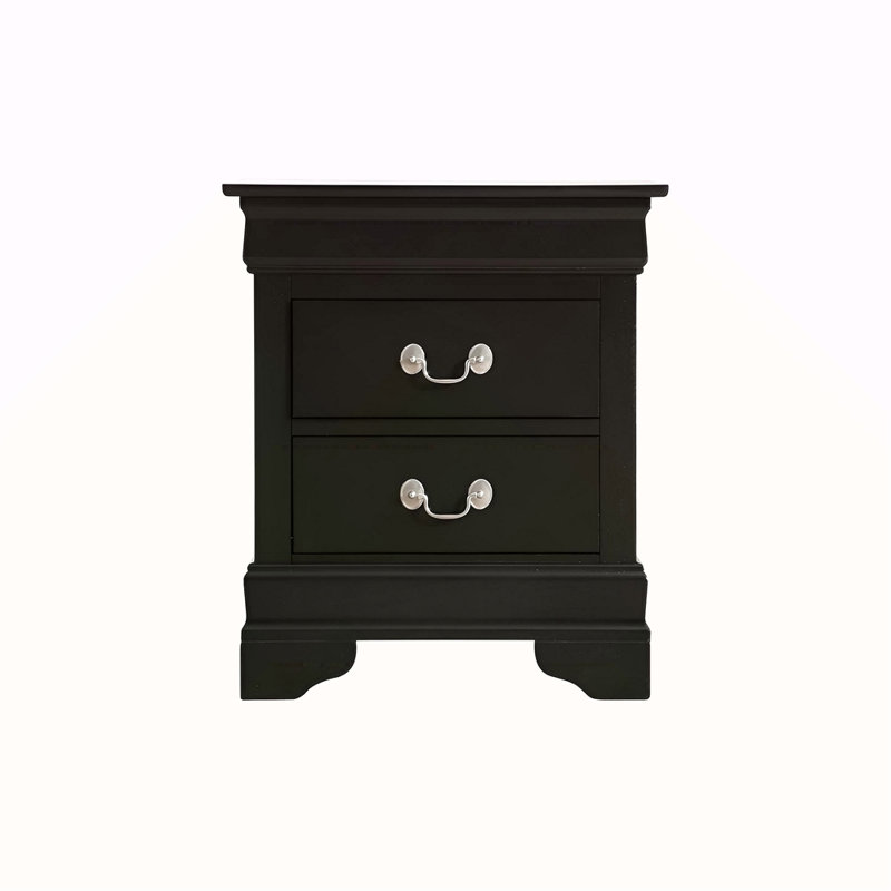 Table de chevet traditionnelle noire élégante