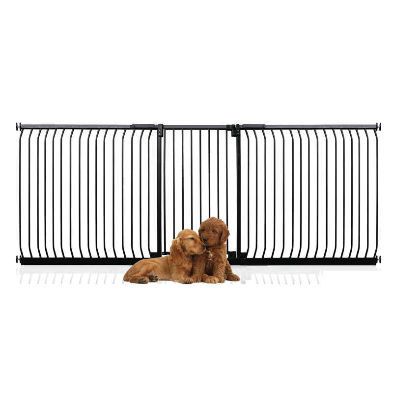 Metal Pressure Mounted Pet Gate, 271cm - 280cm, Black