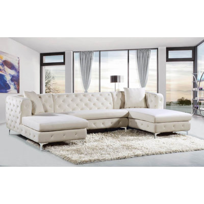 Miranda Velvet U-Shaped Sectional Symmetrical