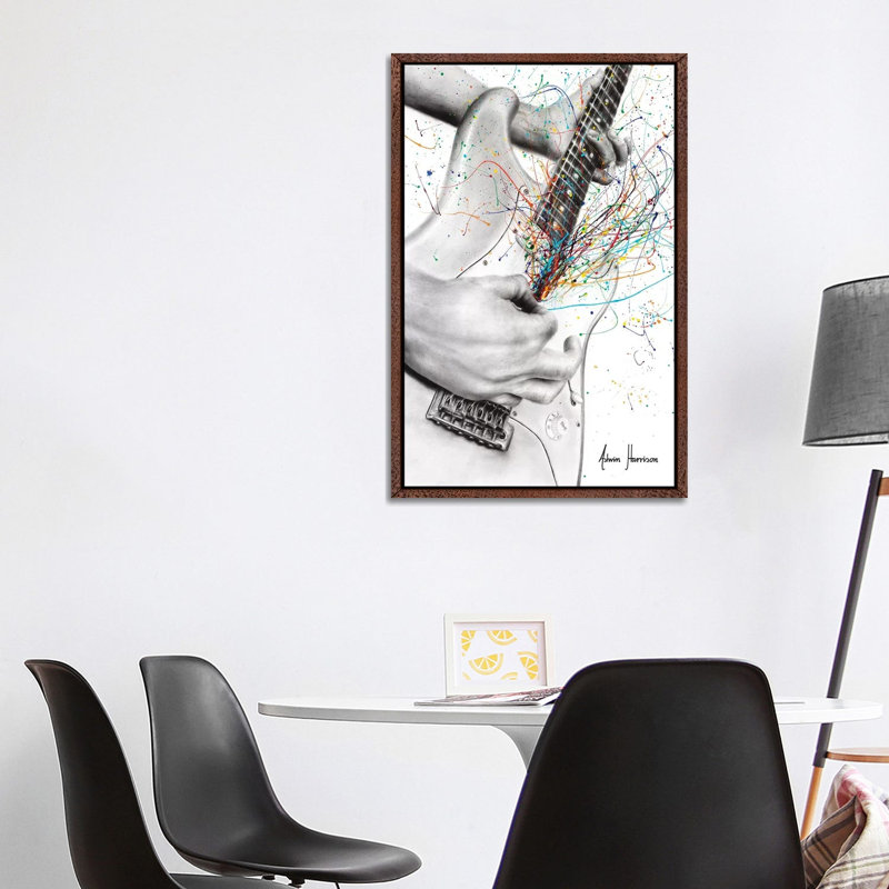 The Guitar Solo by Ashvin Harrison - Print on Canvas, Classic Brown Wood Framed, 101.6 cm H x 66.04 cm W