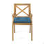 Ensemble de salle à manger d'extérieur en bois d'acacia 7 pièces avec coussins bleus, 6 chaises modernes et 1 grande table
