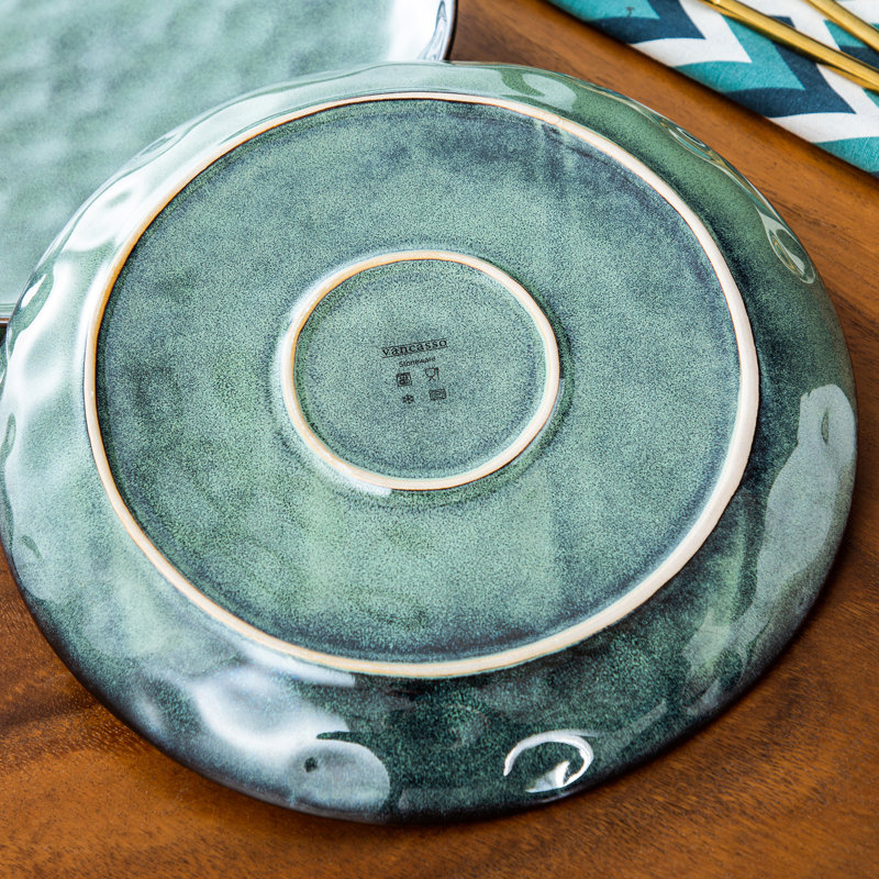28cm Stoneware Dinner Plate, Forest Green