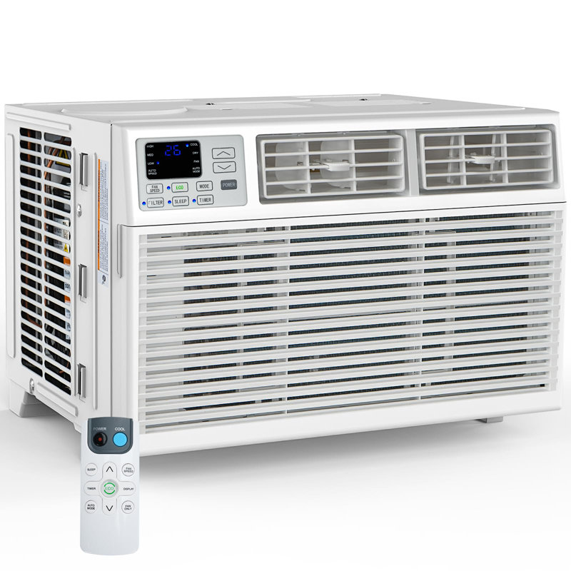 Window Air Conditioner,Cools 550 Sq.ft, 6-In-1 Modes, Remote, Easy Install & Energy Saving, White, 12000 BTUs