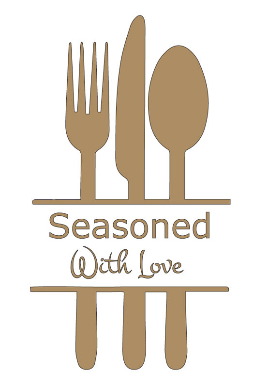 Décalcomanie murale cuisine avec amour, Brun pâle, H 48 po x l 27 po x P 0,01 po