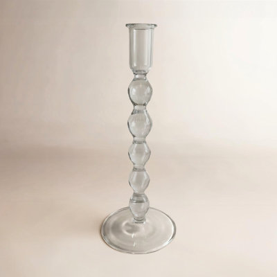 Clear Glass Candlestick Holder