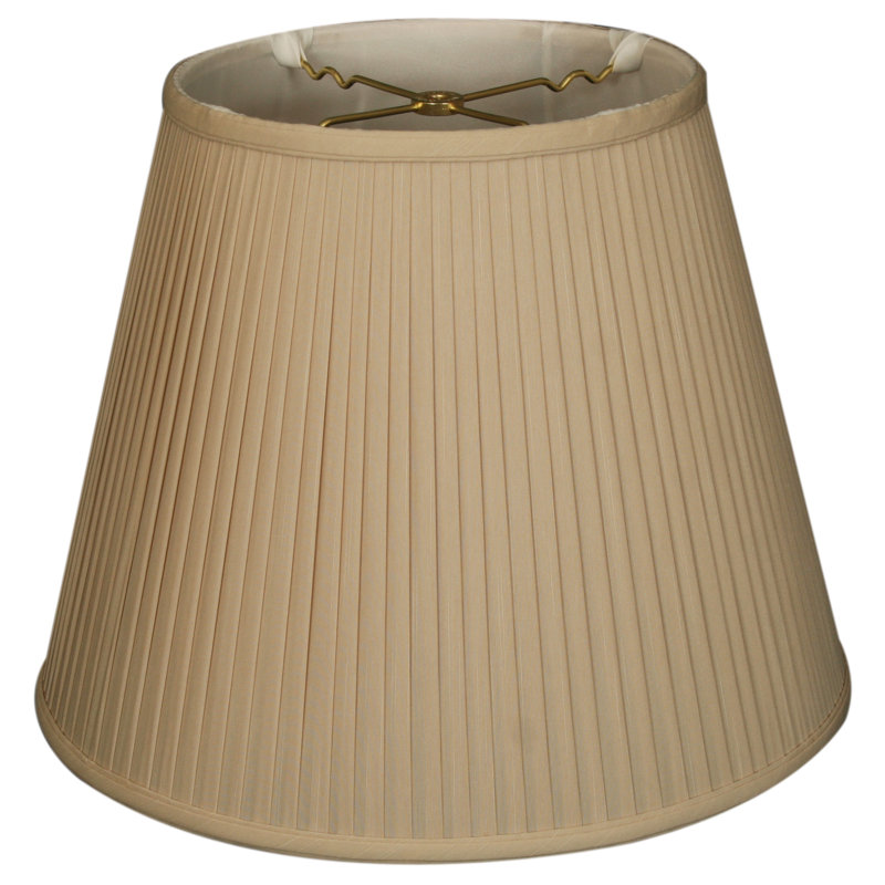 Abat-jour empire en soie / shantung empire, Beige/Or, H 12,5 po x l 16 po x P 16 po