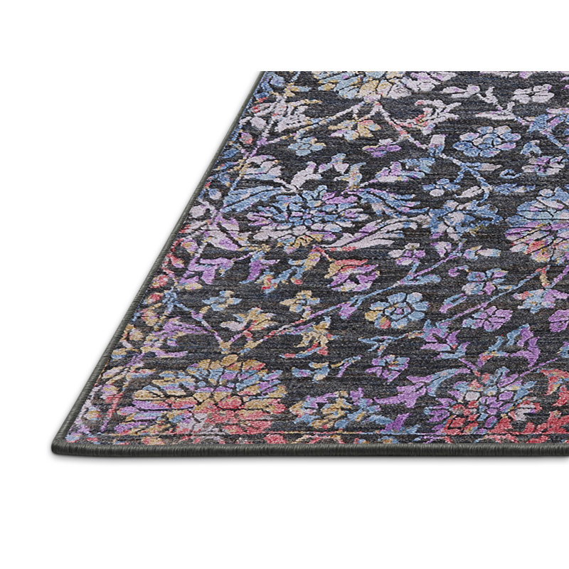 Tapis oriental mauve / rouge / gris Halltown, Rectangle 5 pi x 7 pi