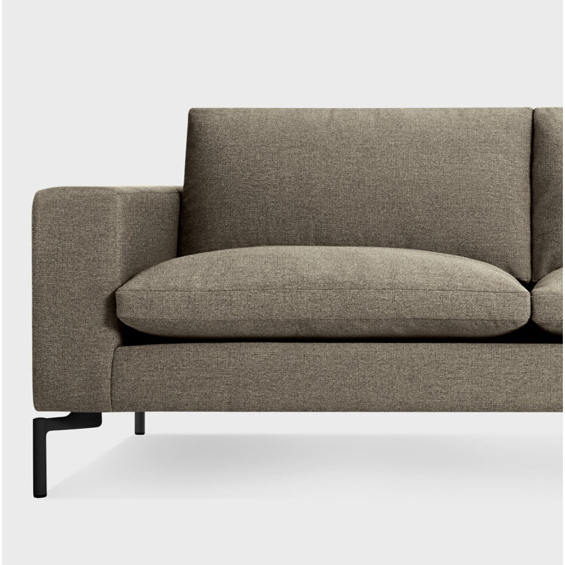 Nouveau canapé à accoudoirs carrés standard, H 32 po x l 104 po x P 35 po, Sanford Black Crossweave, Noir