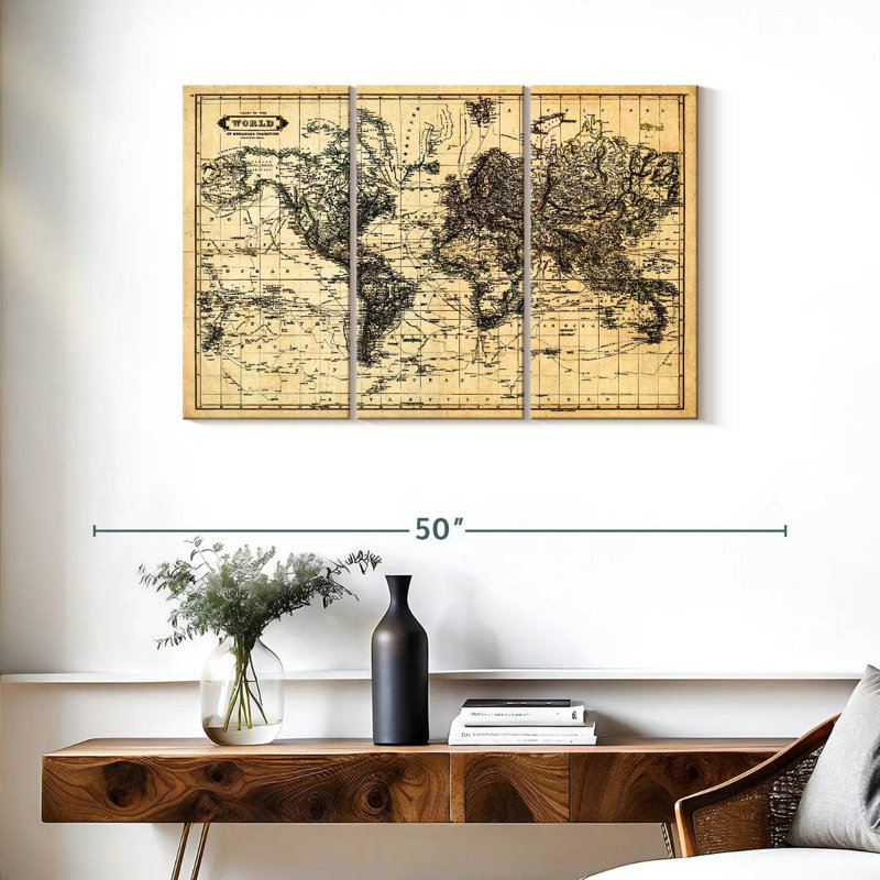 Carte de la carte du monde Aliaz, H 24 po x l 38 po