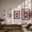 Retro Floral Pattern Mid-Century - Framed Print-41650422-41650420