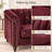 Red Upholstered Loveseat with Channel Tufting, Rolled Arms and Nailhead Trim-1048302847