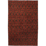 Adaline Geometric Hand-Knotted Wool Red/Brown Area Rug