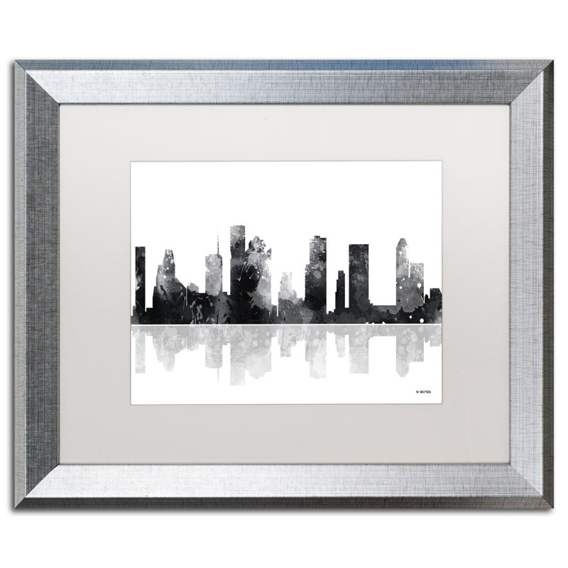 « houston texas horizon bg-1 », impression sur toile encadrée, H 11 po x l 14 po x P 0,5 po, argent