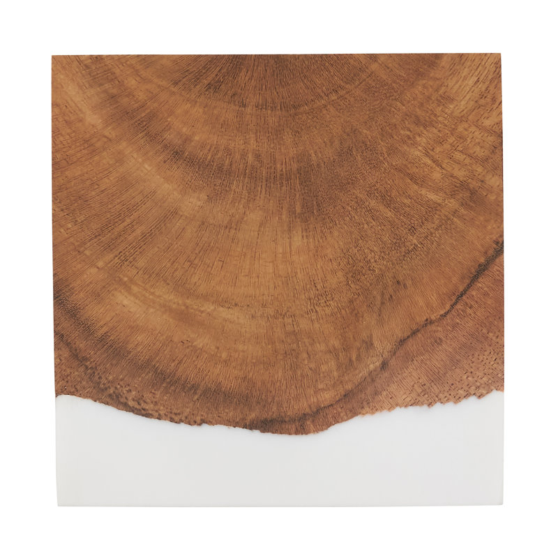 Branwen Glass Coasters with Wood and Resin Design (Set Of 4)