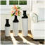 Ensemble de 3 vases de sol décoratifs en métal avec motif de feuilles, vases hauts blancs et noirs pour la décoration de salon et de vestibule