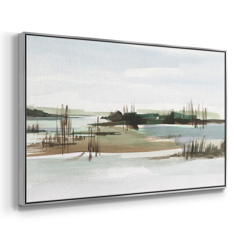 Marsh Reeds I, reproduction d'art sur toile, H 17 po x l 25 po x P 2 po, Argent