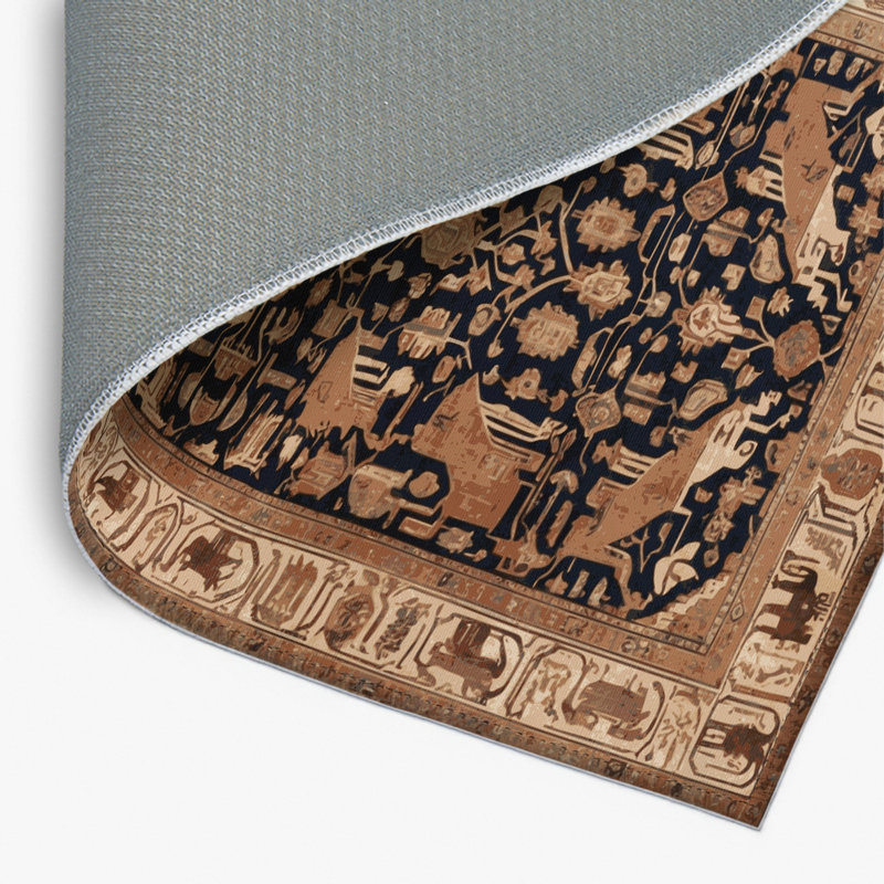 Tapis d'intérieur et d'extérieur brun Persian, Rectangle 4pi x 6 pi