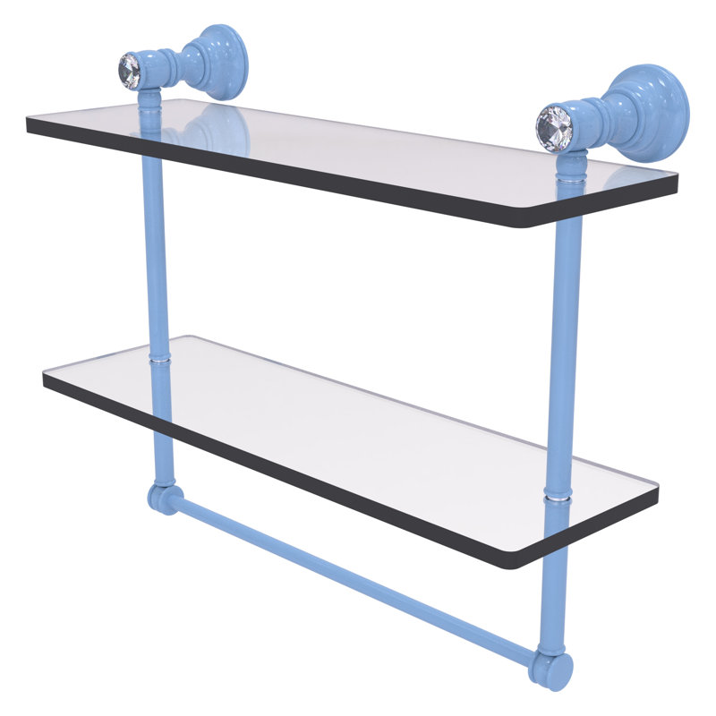 Tablette flottante 2 pièces Carolina, H 9,5 po x l 16 po x P 5,54 po, Bleu troll plat